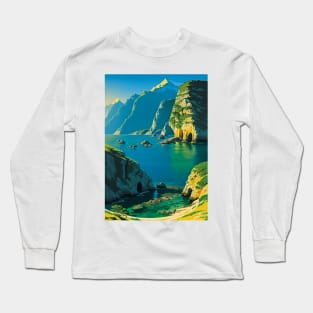 Beach Lagoon in Summer Long Sleeve T-Shirt